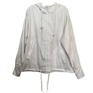 Zyia XXL White Full Zip Long Sleeve Thumb Hole Plus Size Windbreaker Jacket R7